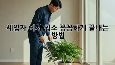 세입자 이사 청소, 꼼꼼하게 끝내는 방법!